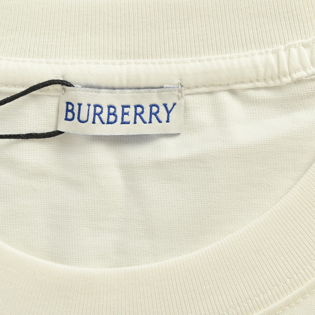 Burberry 25FW Letter B Sailboat Painted Print Long-Sleeve T-Shirt — Ecru