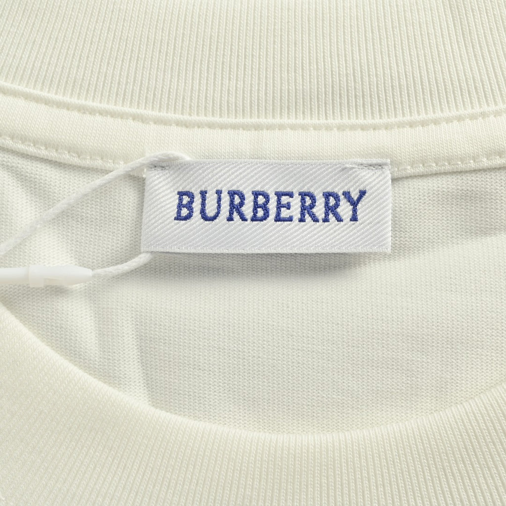 Burberry Check Equestrian Knight Large Graphic Long-Sleeve T-Shirt — Ecru