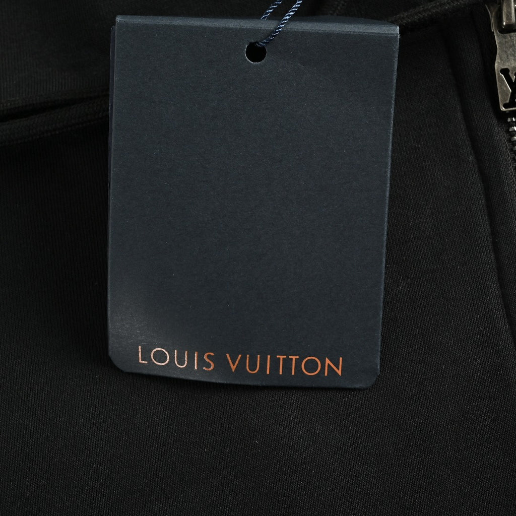 Louis Vuitton LV Metal Logo Full-Zip Hoodie Jacket — Black