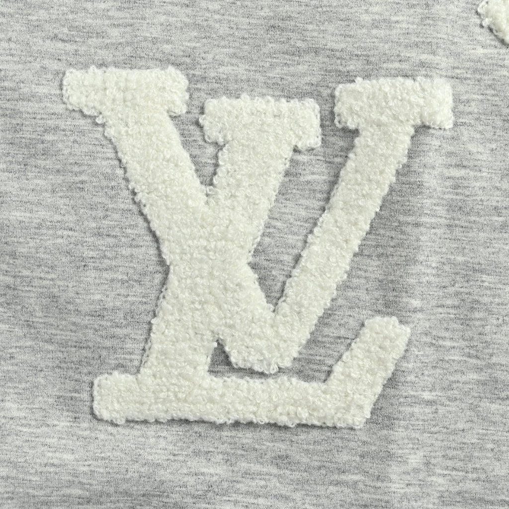 Louis Vuitton LV All-Over Monogram Towelling Logo Full-Zip Hoodie Jacket — Grey