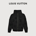 Louis Vuitton LV All-Over Monogram Towelling Logo Full-Zip Hoodie Jacket — Black