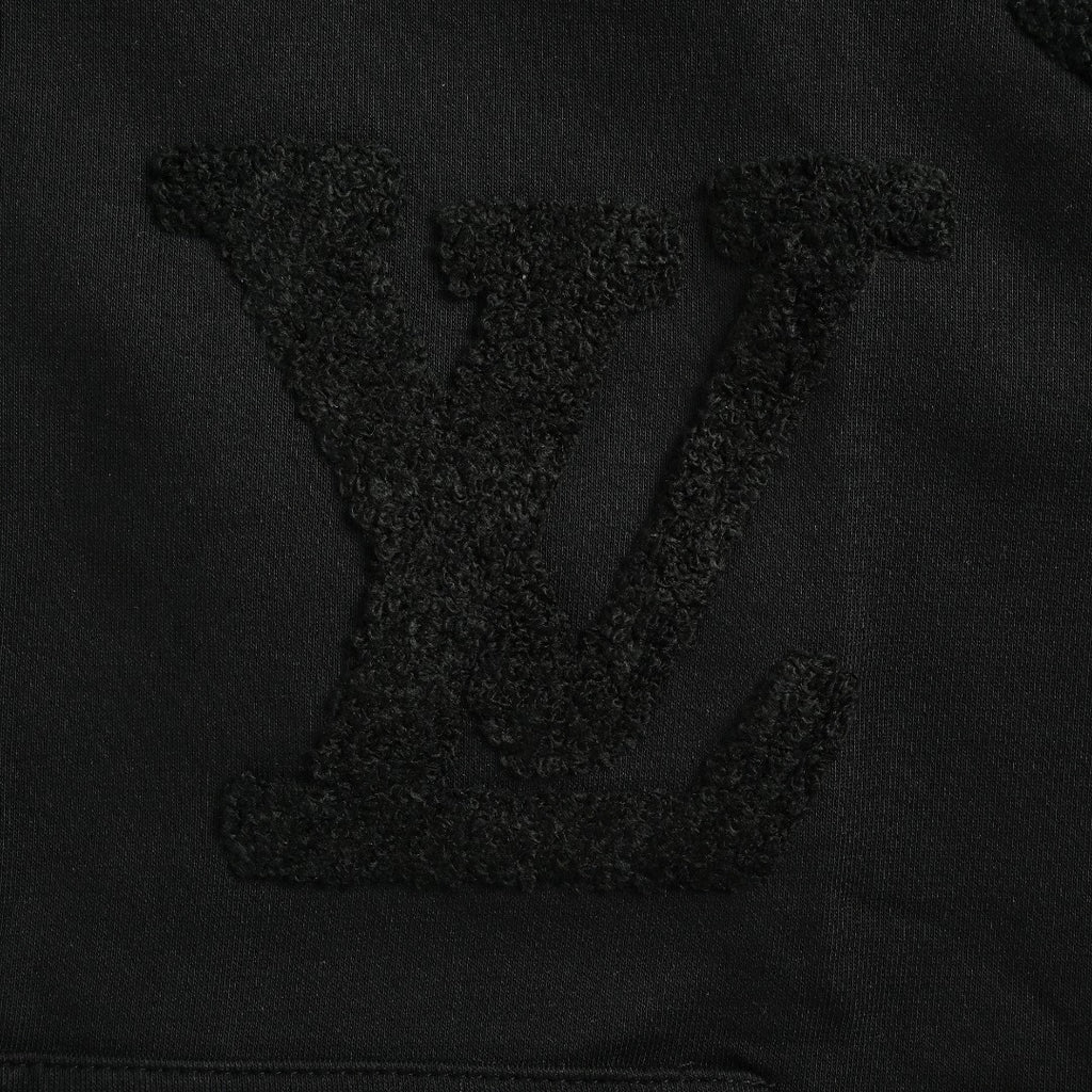 Louis Vuitton LV All-Over Monogram Towelling Logo Full-Zip Hoodie Jacket — Black