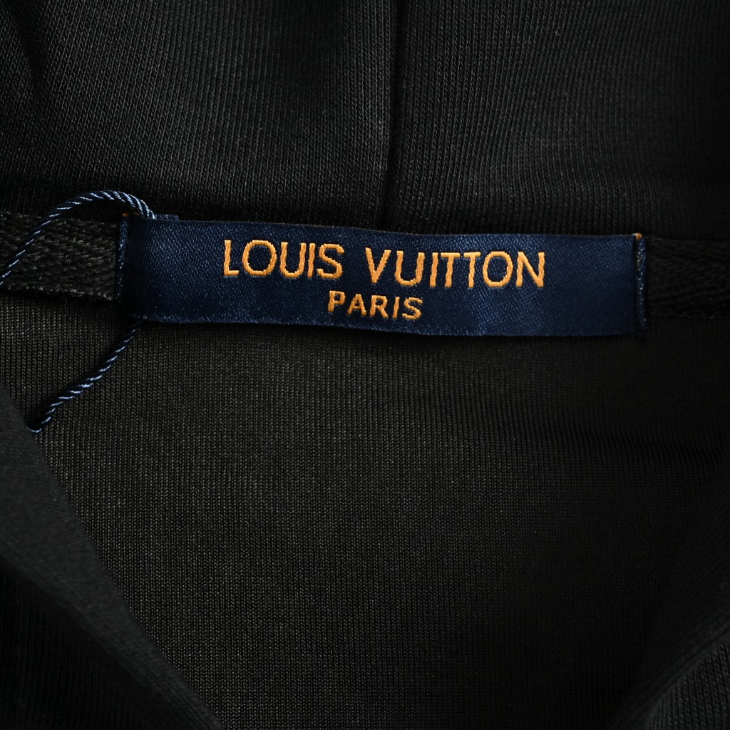 Louis Vuitton LV All-Over Monogram Towelling Logo Full-Zip Hoodie Jacket — Black