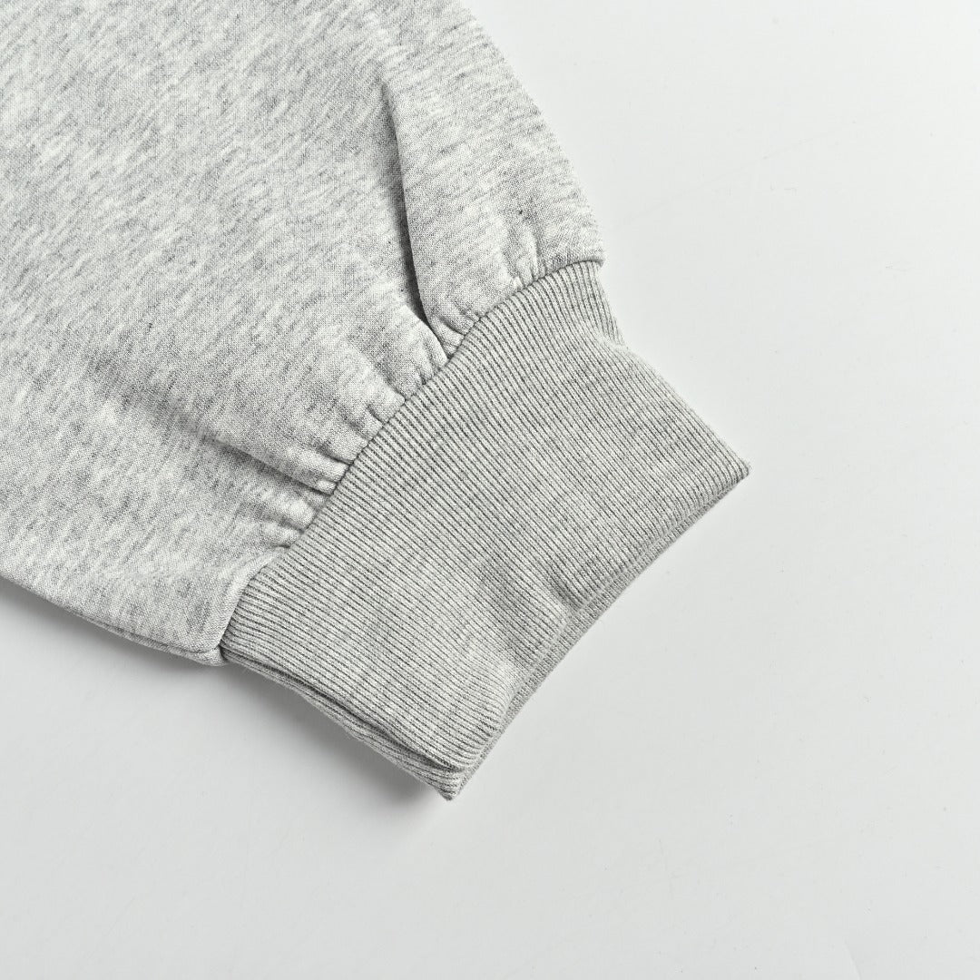 Gucci Small Logo Label Full-Zip Hoodie Jacket — Light Grey