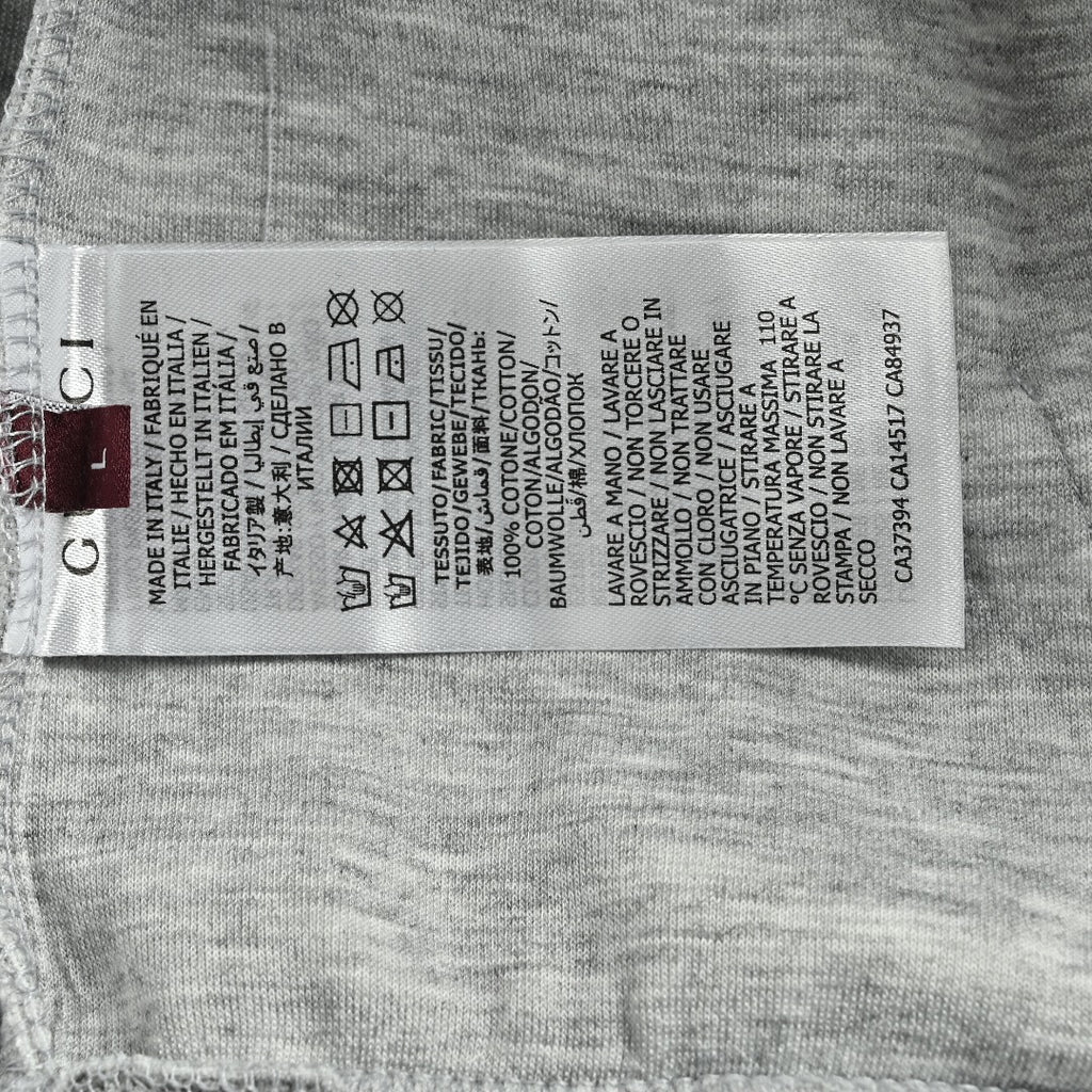 Gucci Small Logo Label Full-Zip Hoodie Jacket — Light Grey