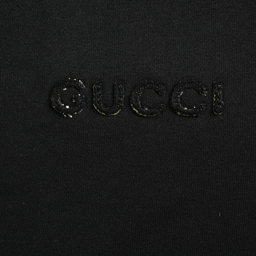 Gucci Small Logo Label Full-Zip Hoodie Jacket — Black