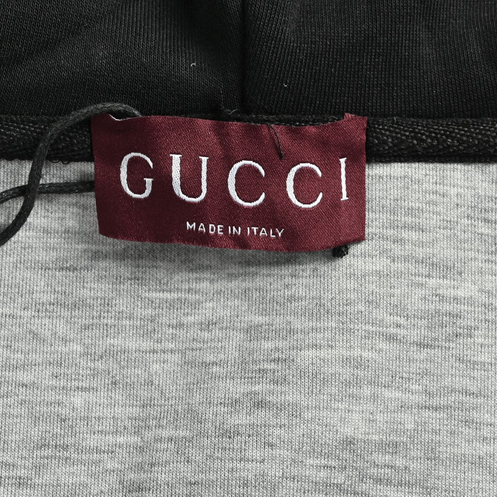 Gucci Small Logo Label Full-Zip Hoodie Jacket — Black
