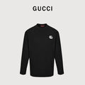 Gucci Interlocking GG Embroidery Long-Sleeve T-Shirt — Black