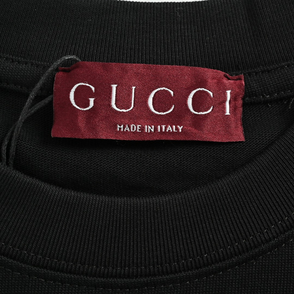 Gucci Interlocking GG Embroidery Long-Sleeve T-Shirt — Black
