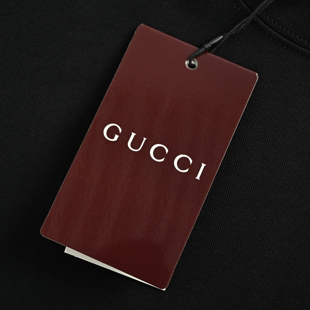 Gucci Interlocking GG Embroidery Long-Sleeve T-Shirt — Black