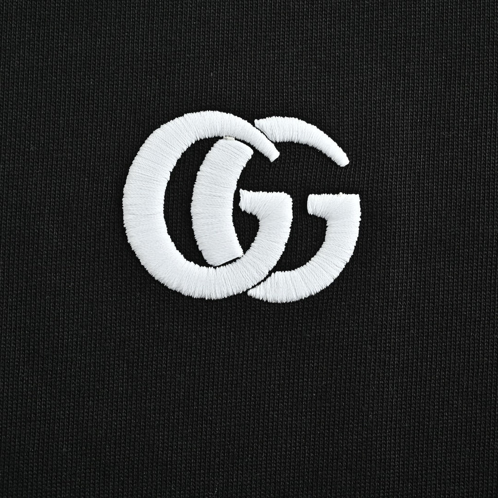 Gucci Interlocking GG Embroidery Long-Sleeve T-Shirt — Black