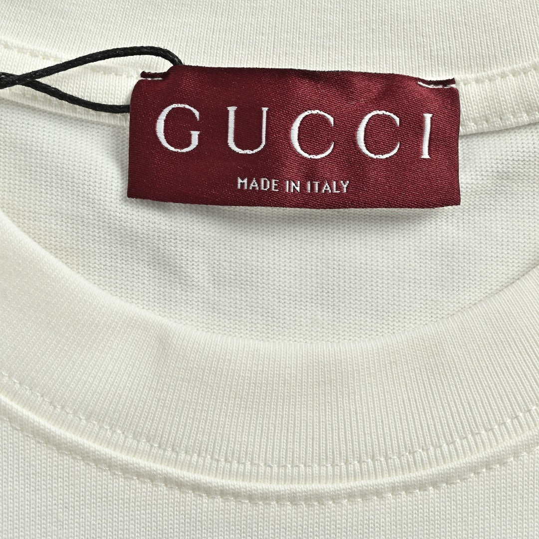 Gucci Interlocking GG Embroidery Long-Sleeve T-Shirt — White