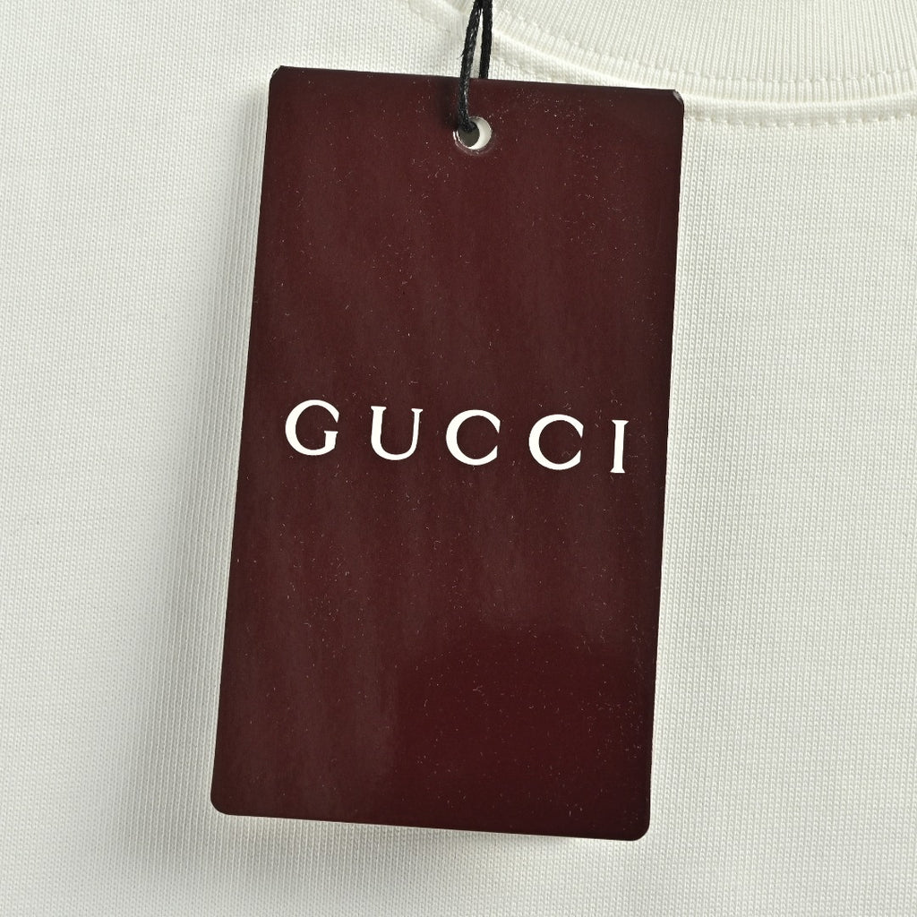 Gucci Interlocking GG Embroidery Long-Sleeve T-Shirt — White