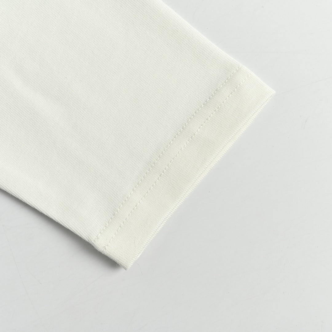Gucci Interlocking GG Embroidery Long-Sleeve T-Shirt — White