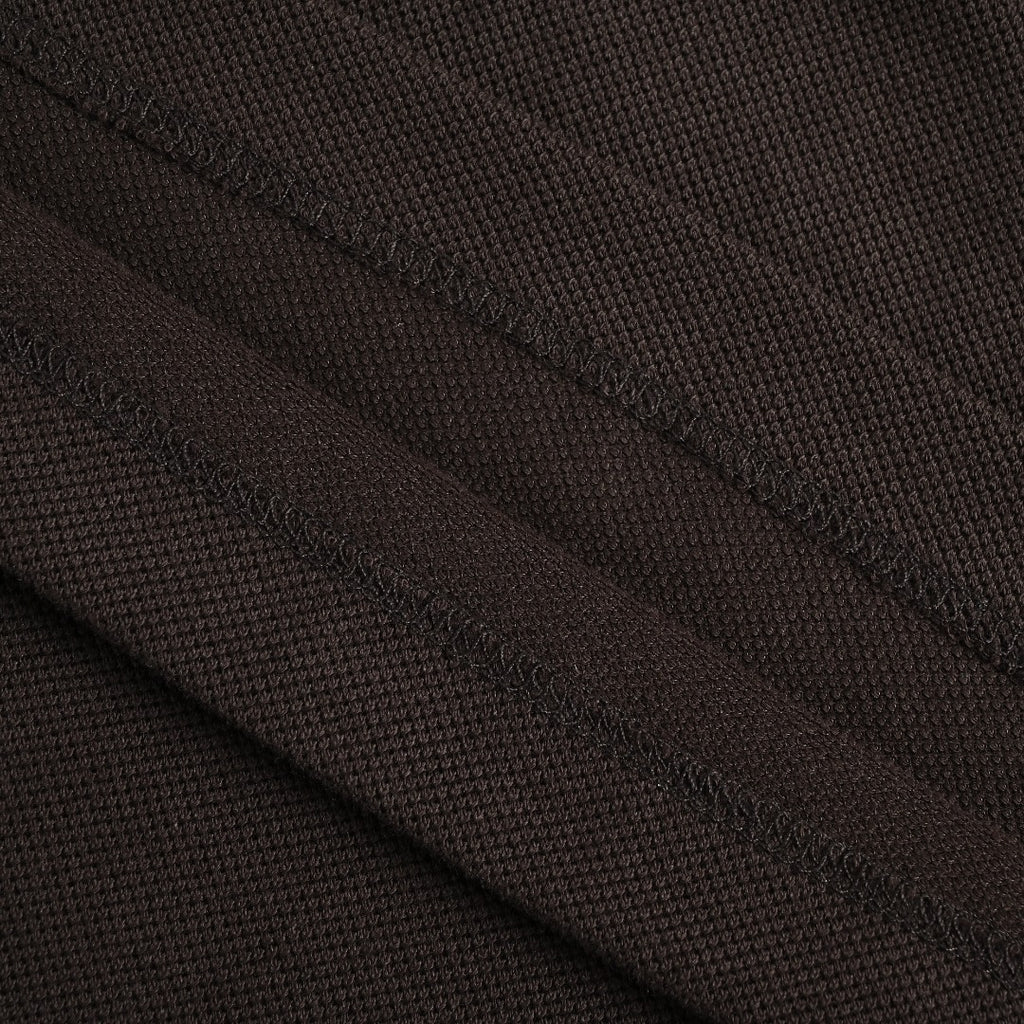 Burberry 26SS Check Collar Long-Sleeve Polo Shirt — Black