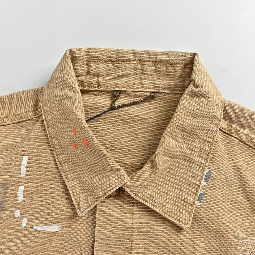 Louis Vuitton LV Ink Splatter Graffiti Denim Jacket — Khaki
