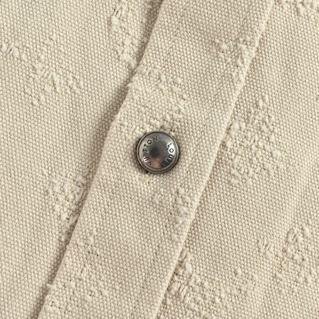 Louis Vuitton LV Monogram Needle-Punch Craft Denim Shirt Jacket — Ecru
