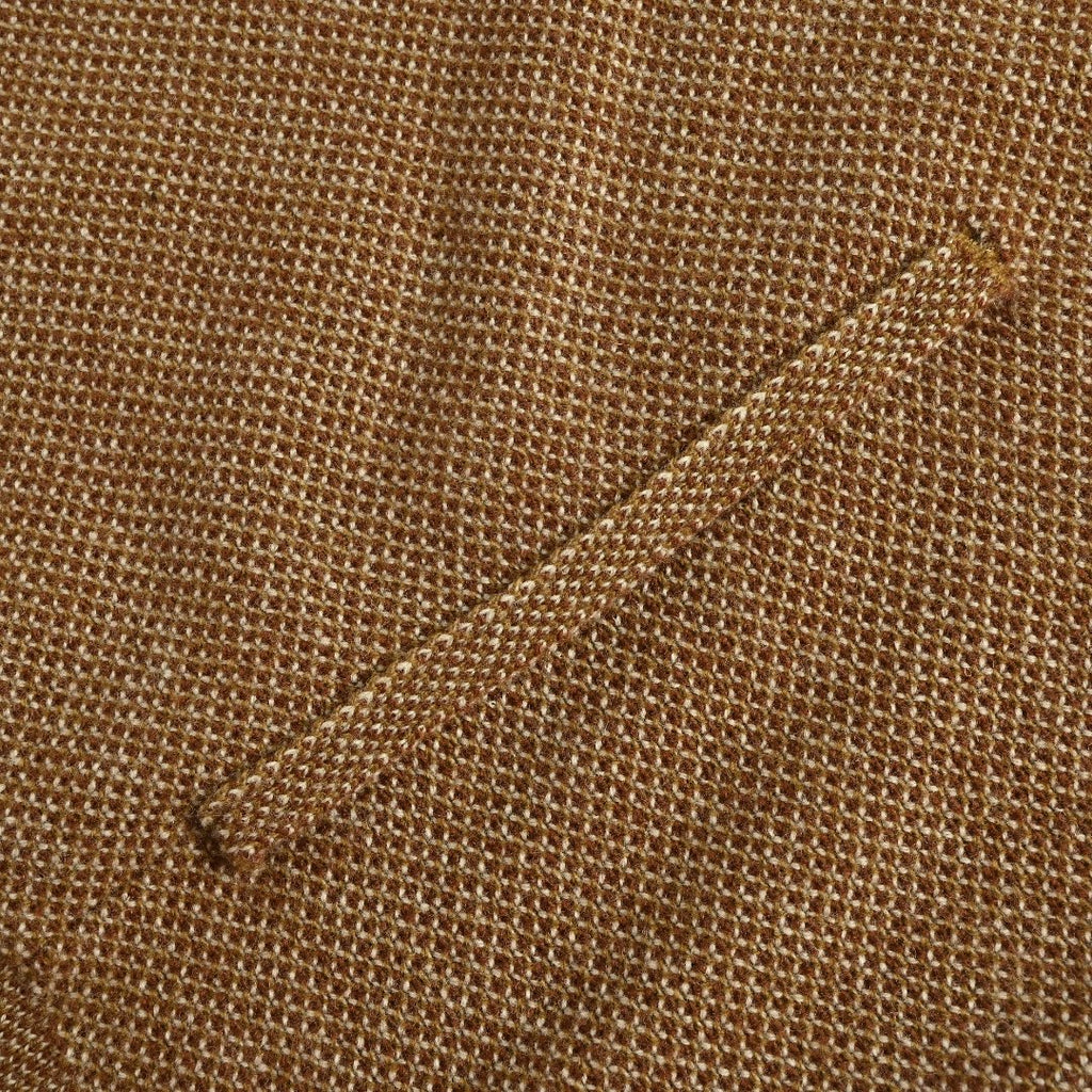 Loro Piana LP SS26 Woven Check Wool Full-Zip Hooded Jacket — Tobacco