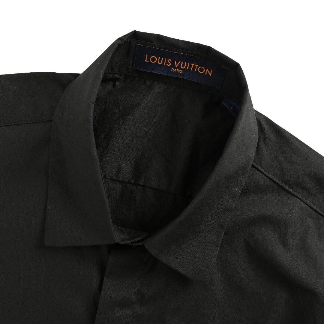 Louis Vuitton 25SS Heat-Press LV Letter Logo Long-Sleeve Shirt — Black