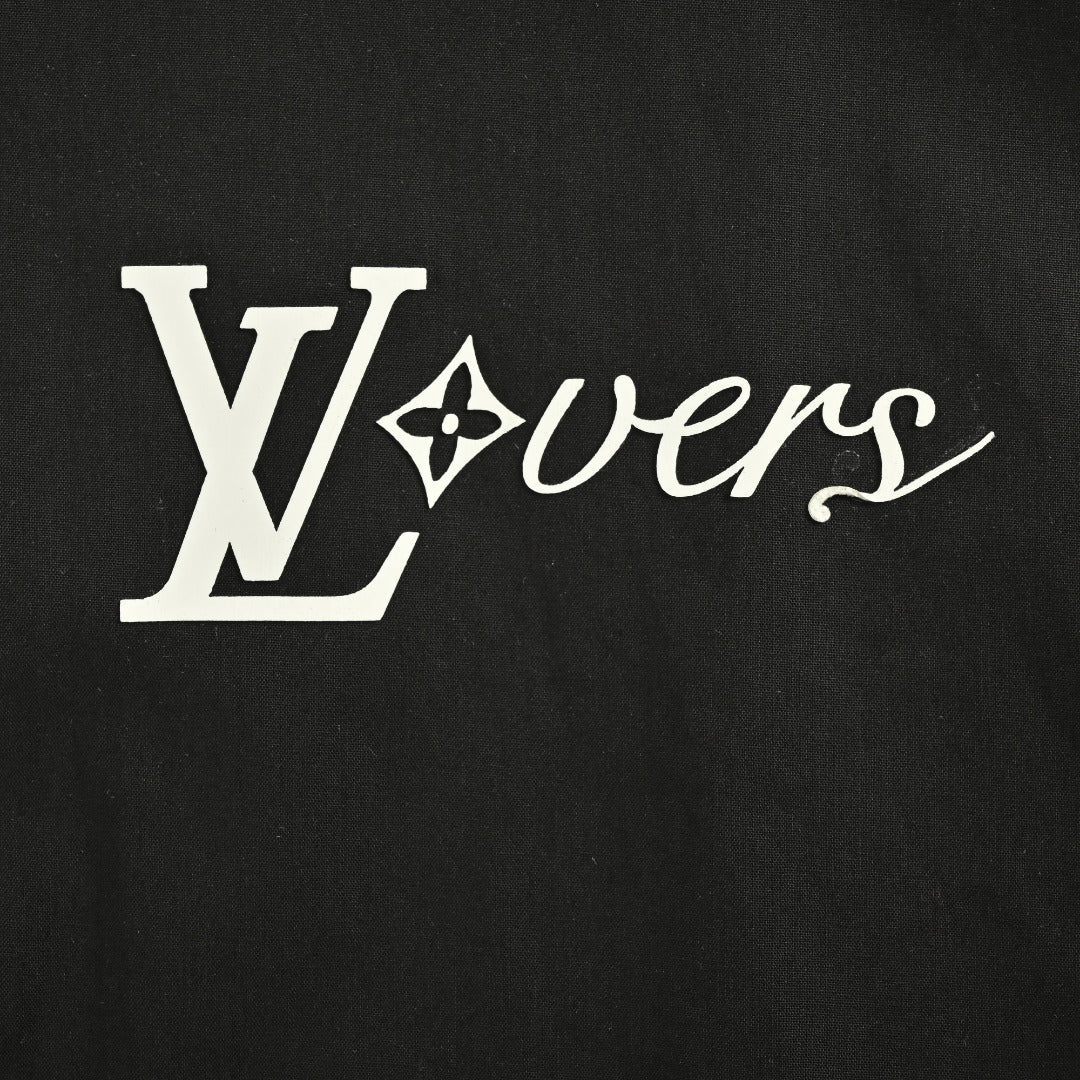 Louis Vuitton 25SS Heat-Press LV Letter Logo Long-Sleeve Shirt — Black