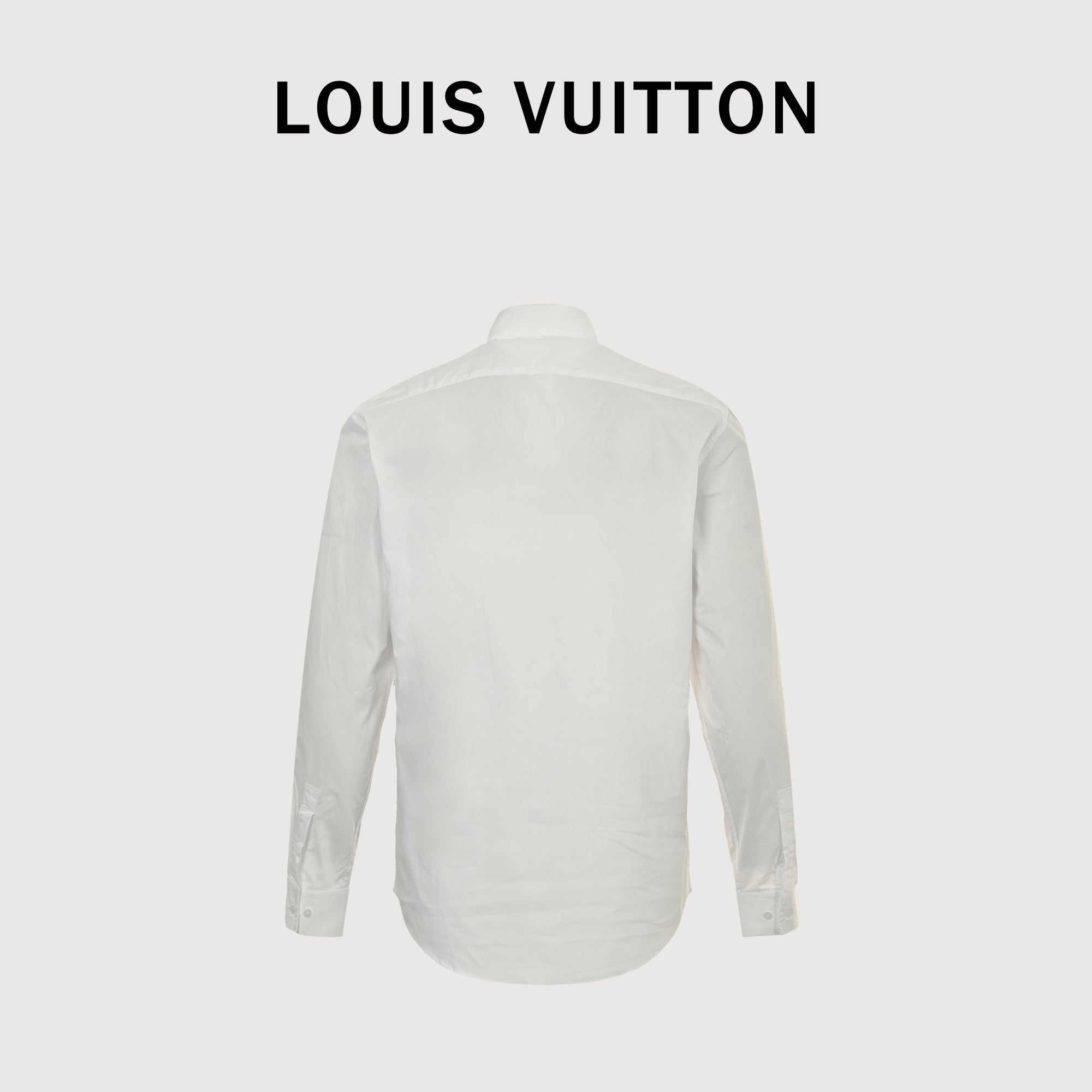 Louis Vuitton 25SS Heat-Press LV Letter Logo Long-Sleeve Shirt — White