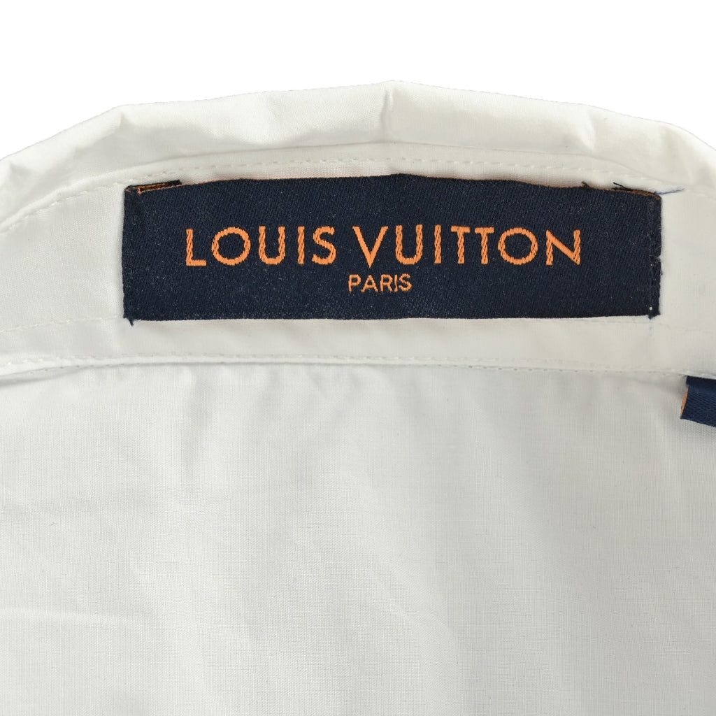 Louis Vuitton 25SS Heat-Press LV Letter Logo Long-Sleeve Shirt — White