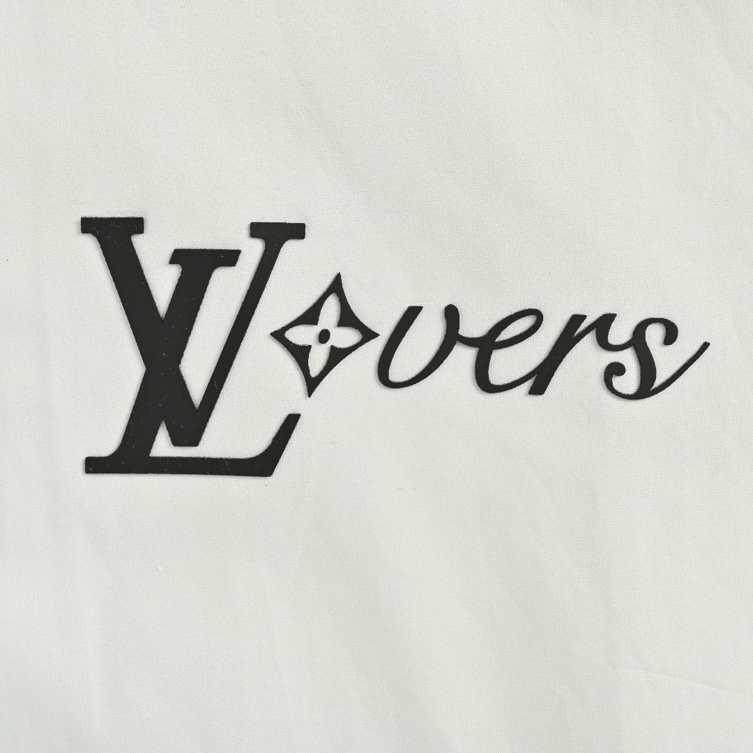Louis Vuitton 25SS Heat-Press LV Letter Logo Long-Sleeve Shirt — White