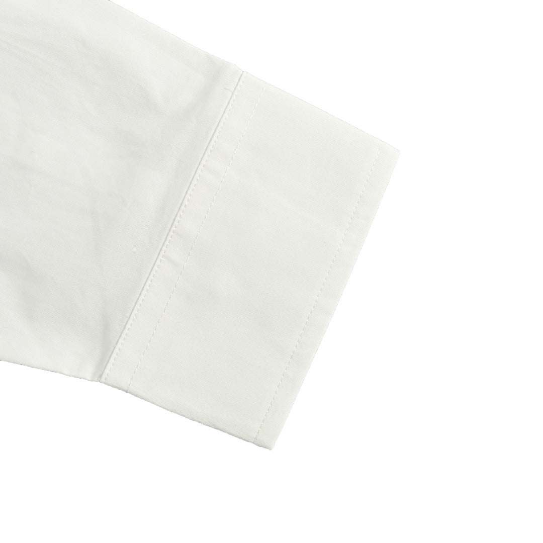 Louis Vuitton 25SS Heat-Press LV Letter Logo Long-Sleeve Shirt — White
