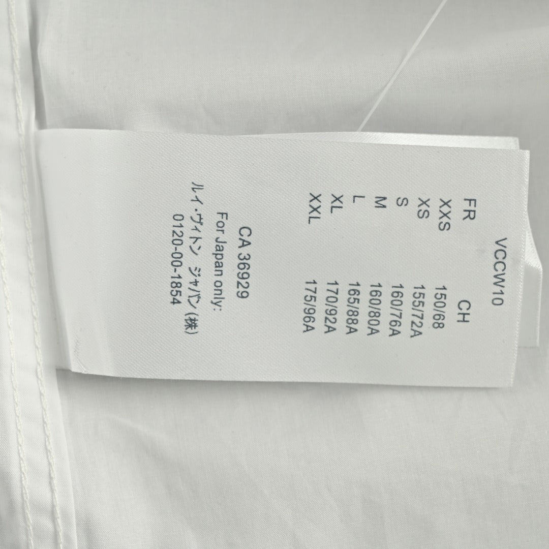Louis Vuitton 25SS Heat-Press LV Letter Logo Long-Sleeve Shirt — White