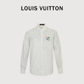 Louis Vuitton 25SS Tri-Flower Heat-Transfer Print Long-Sleeve Shirt — White
