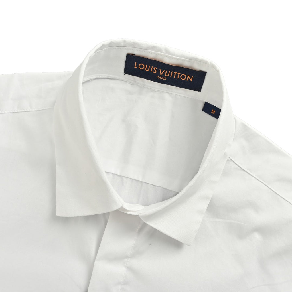 Louis Vuitton 25SS Tri-Flower Heat-Transfer Print Long-Sleeve Shirt — White