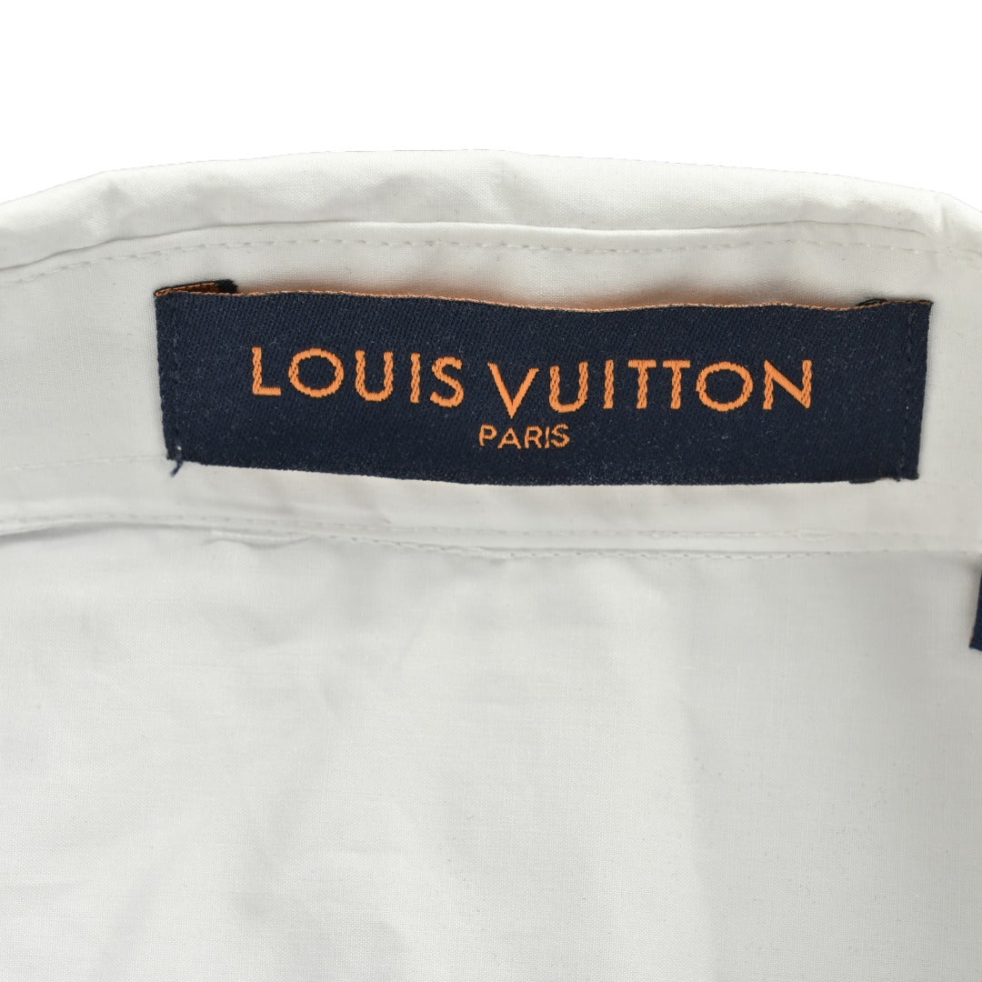 Louis Vuitton 25SS Tri-Flower Heat-Transfer Print Long-Sleeve Shirt — White