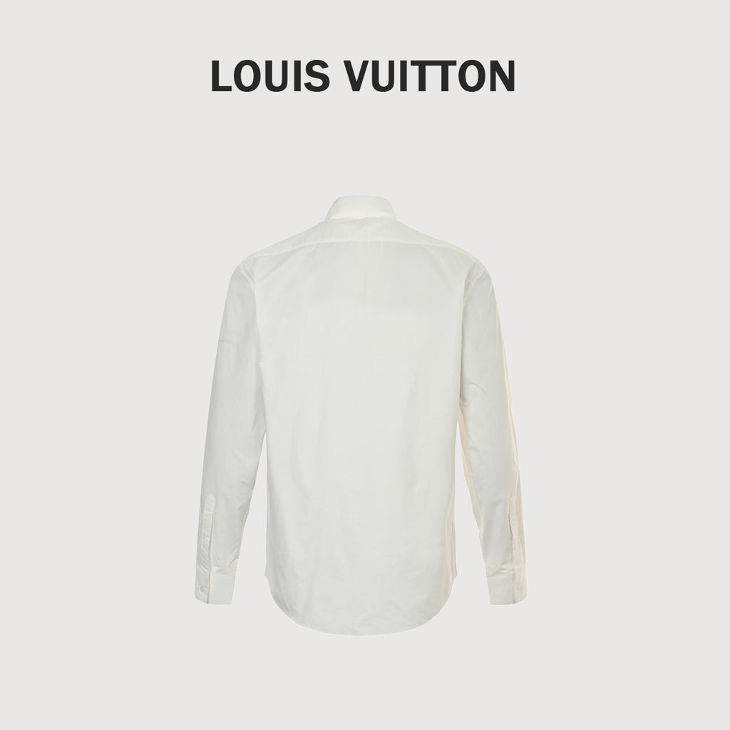 Louis Vuitton × Chrome Hearts Embroidered Logo Long-Sleeve Shirt — White