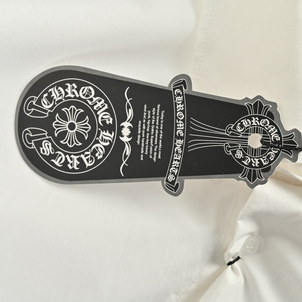 Louis Vuitton × Chrome Hearts Embroidered Logo Long-Sleeve Shirt — White