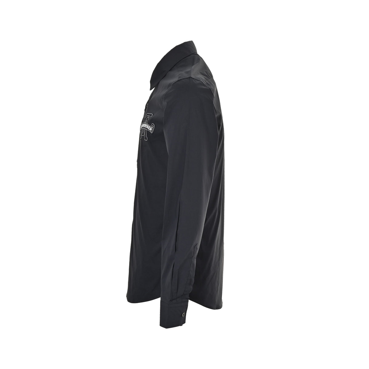 Louis Vuitton × Chrome Hearts Embroidered Logo Long-Sleeve Shirt — Black