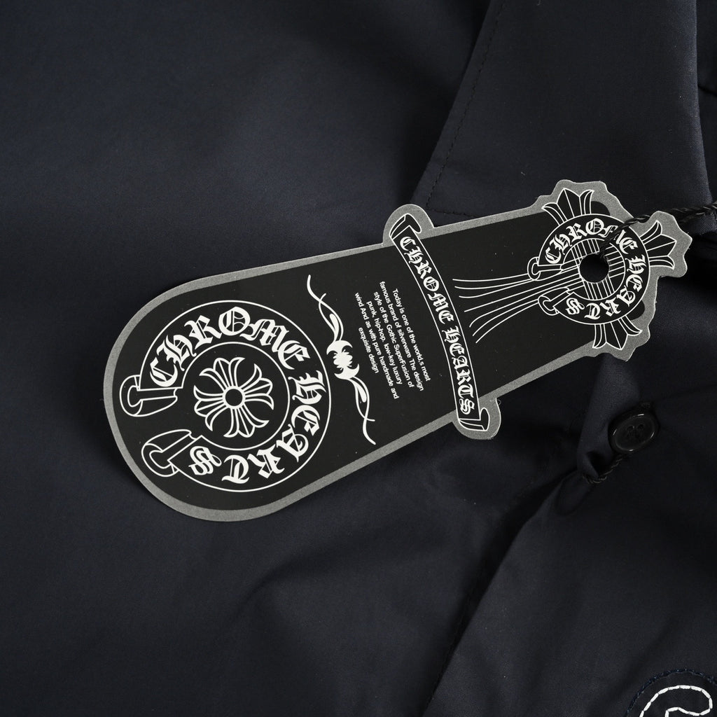 Louis Vuitton × Chrome Hearts Embroidered Logo Long-Sleeve Shirt — Black