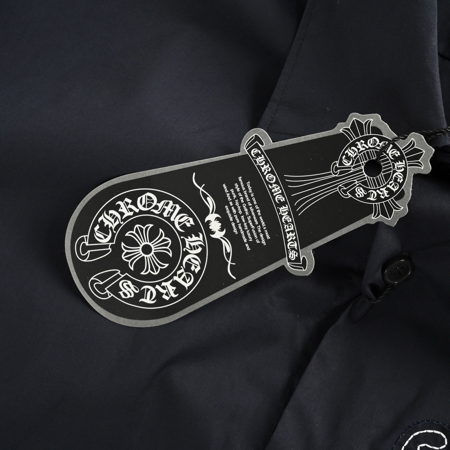 Louis Vuitton × Chrome Hearts Embroidered Logo Long-Sleeve Shirt — Black