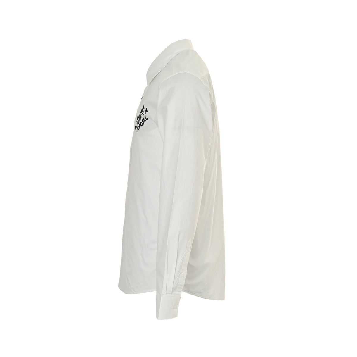 Louis Vuitton 25SS Embroidered Letter Logo Long-Sleeve Shirt — White