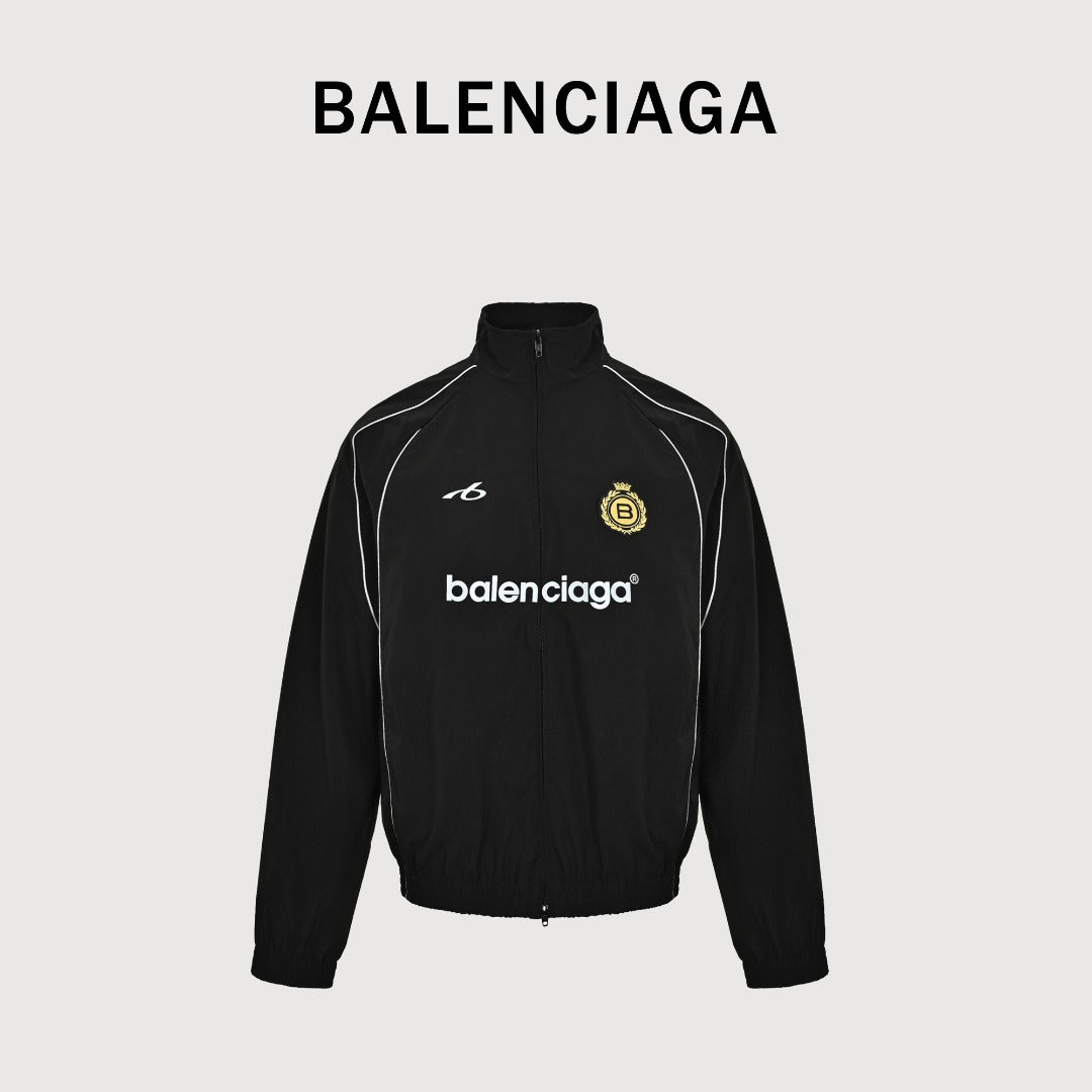 Balenciaga BLCG Crown Splice Track Jacket — Black