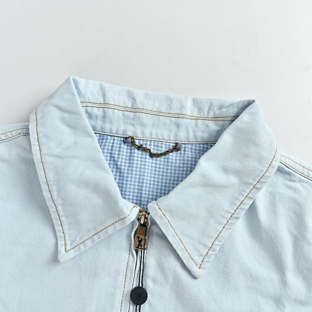 Louis Vuitton LV 26SS Blooming Floral Embroidery Denim Jacket — Light Blue