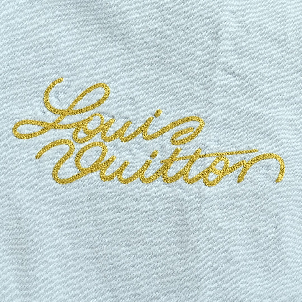 Louis Vuitton LV 26SS Blooming Floral Embroidery Denim Jacket — Light Blue