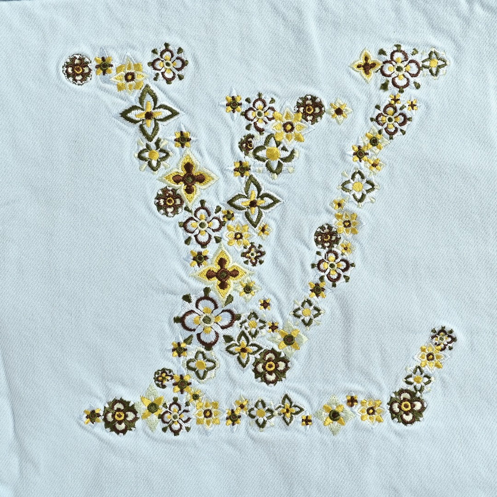 Louis Vuitton LV 26SS Blooming Floral Embroidery Denim Jacket — Light Blue