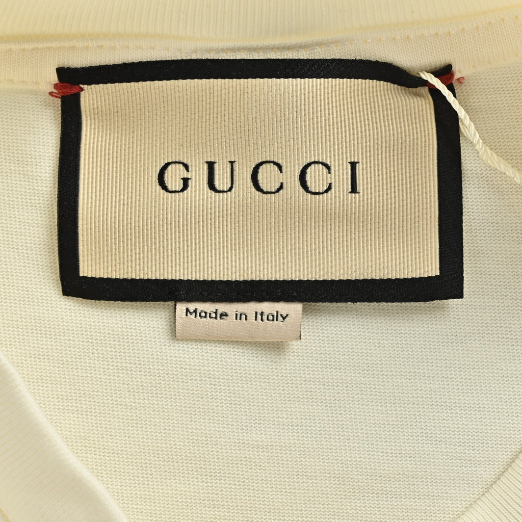 Gucci 23SS 1921 Letter Logo Print Short-Sleeve T-Shirt — Cream