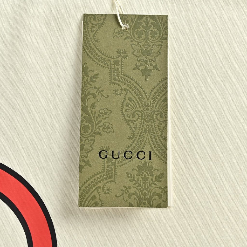 Gucci 23SS 1921 Letter Logo Print Short-Sleeve T-Shirt — Cream