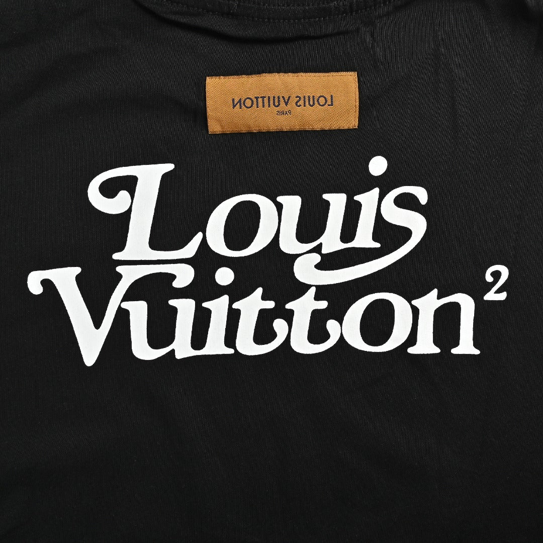 Louis Vuitton LV Sleeve-Tab Logo Cartoon Rabbit Print T-Shirt — Black