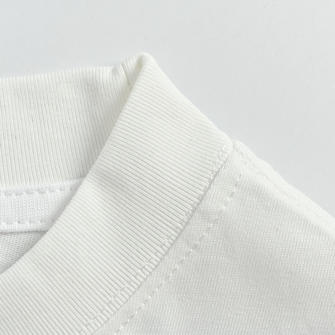 Louis Vuitton LV Sleeve-Tab Logo Cartoon Rabbit Print T-Shirt — White