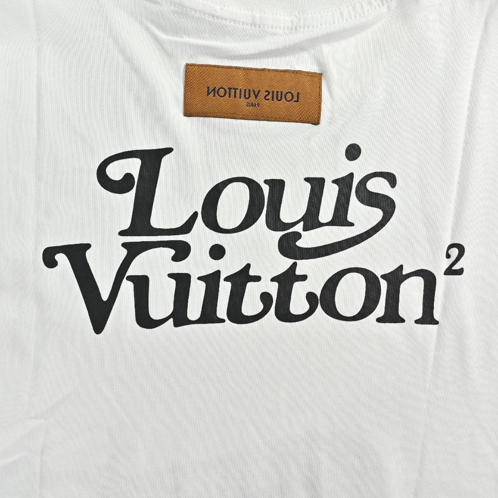 Louis Vuitton LV Sleeve-Tab Logo Cartoon Rabbit Print T-Shirt — White