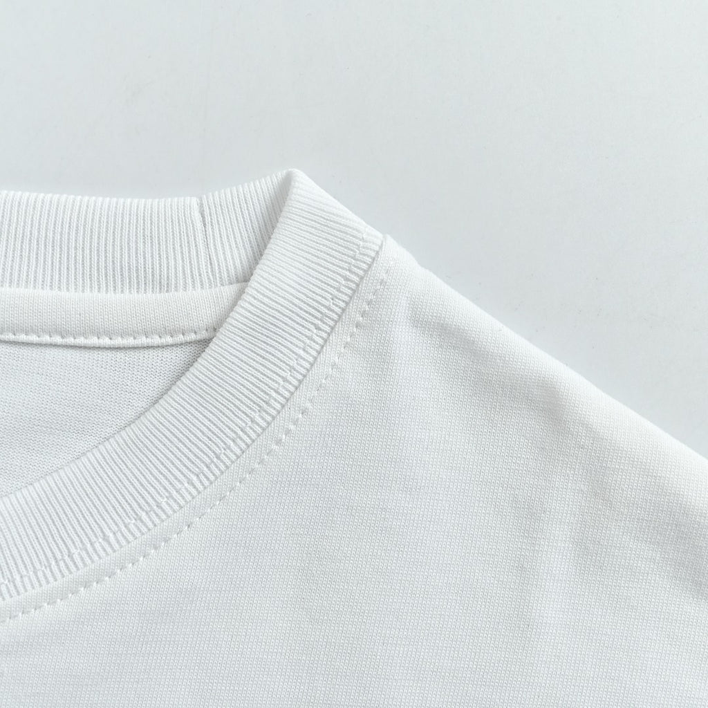 Dior 24SS Gold Thread Embroidered CD Monogram Short Sleeve T-Shirt - White