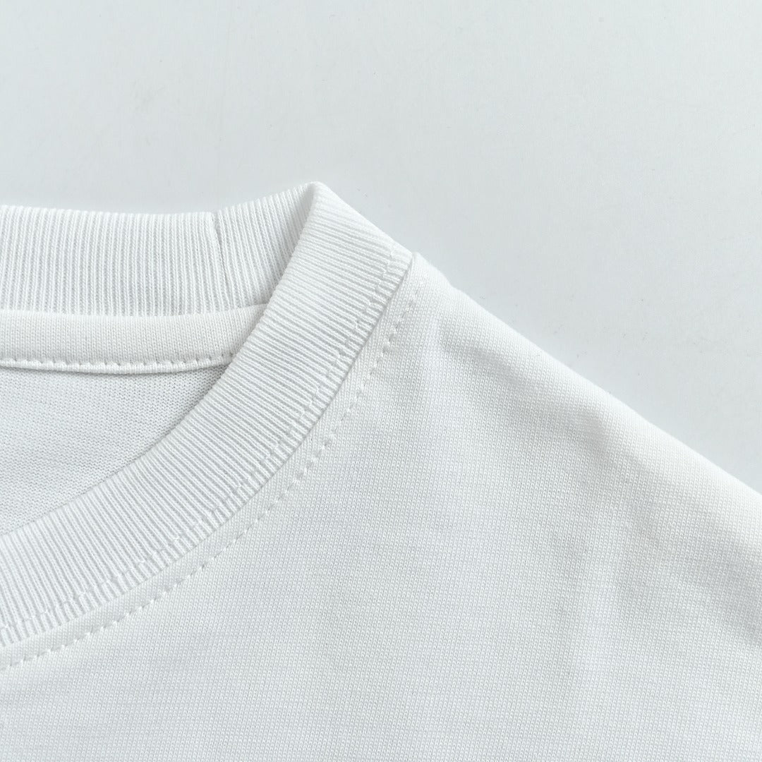 Dior 24SS Gold Thread Embroidered CD Monogram Short Sleeve T-Shirt - White