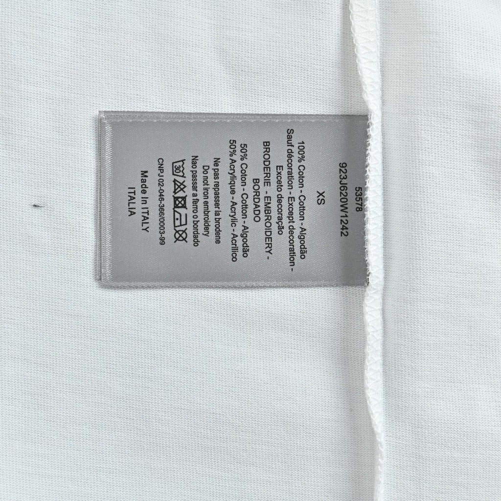 Dior 24SS Gold Thread Embroidered CD Monogram Short Sleeve T-Shirt - White